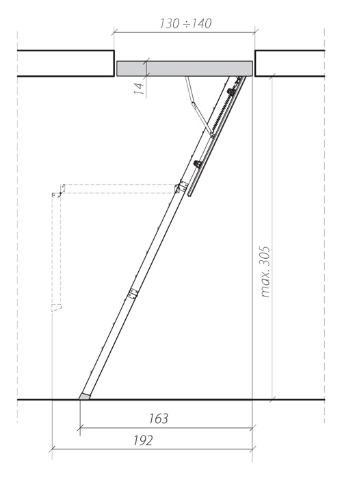 Сходи Fakro LWS 3-секційні, висота 305см.