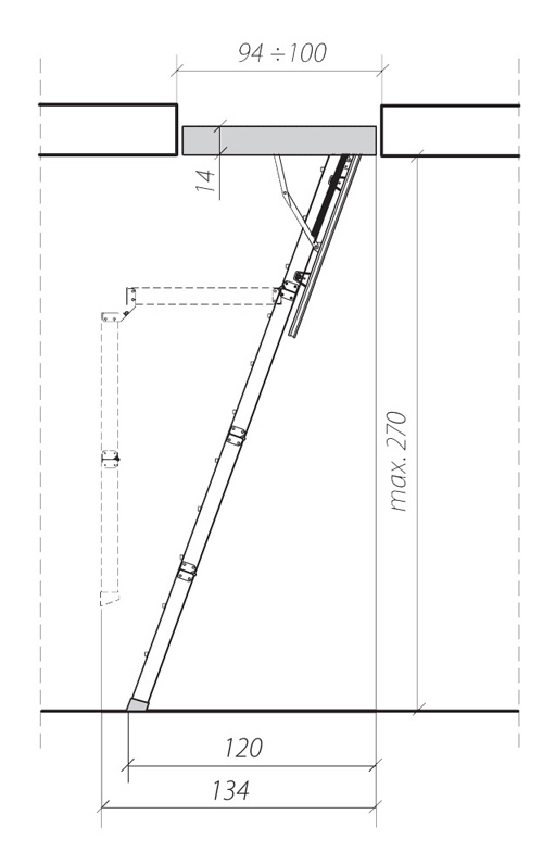 Сходи Fakro LWS 4-секційні, висота 270см.